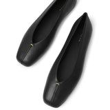 Eva black leather ballerinas