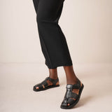 Fisherman black crepe sandals