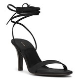 Maud black leather sandals