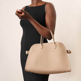 Soft Margaux 15 dark taupe grain leather bag
