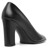 Olivia black leather pumps