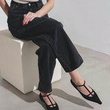 Cyd black suede flats
