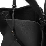 XL Park tote black matte grain bag