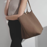 XL Park tote taupe matte grain bag