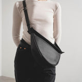 Slouchy banana small dark brown shoulder bag