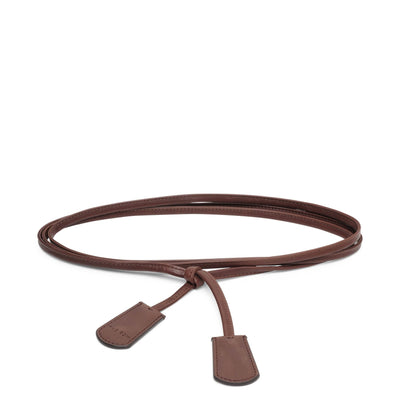 Belt end B dark brown leather belt