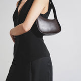 Half moon brown leather bag