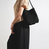 Medium N/S black nubuck tote bag
