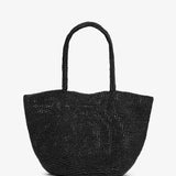 Elif black raffia bag