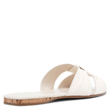 Soft knot white leather flats