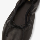 Awar black leather ballerina flats