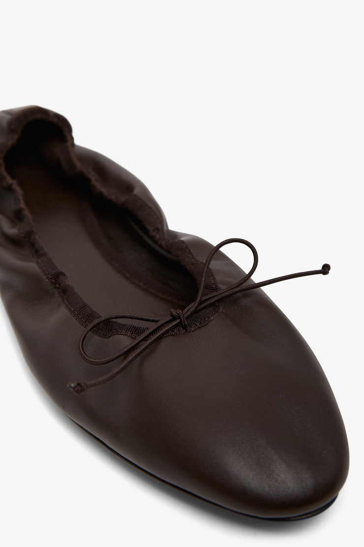 Awar dark brown leather ballerina flats