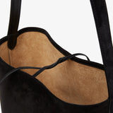 Medium N/S black suede tote bag