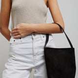 Small N/S black suede tote bag