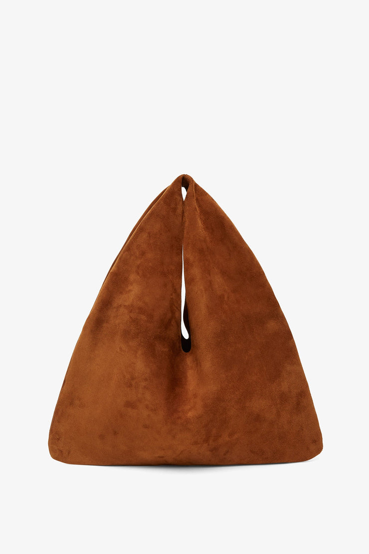 Small Bindle caramel suede shoulder bag