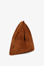 Small Bindle caramel suede shoulder bag