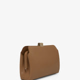 Amazon beige shiny leather clutch