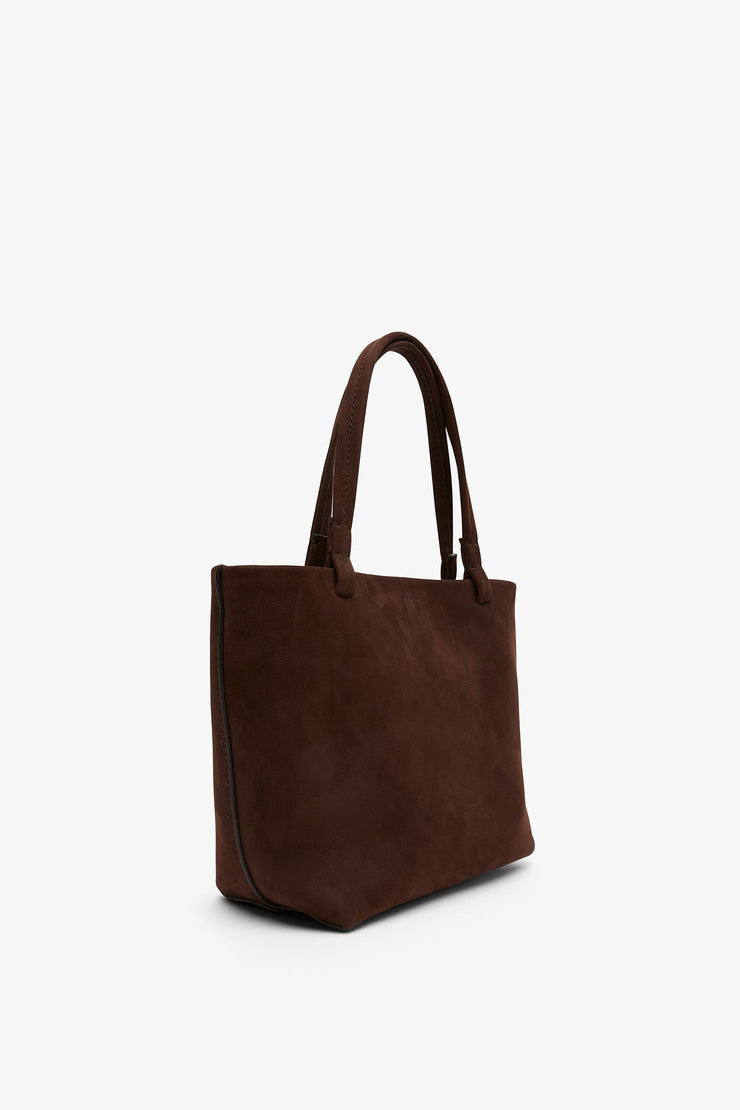 Park tote small dark brown nubuck bag