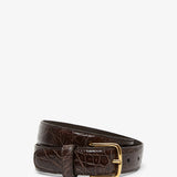 Classic brown gold buckle belt