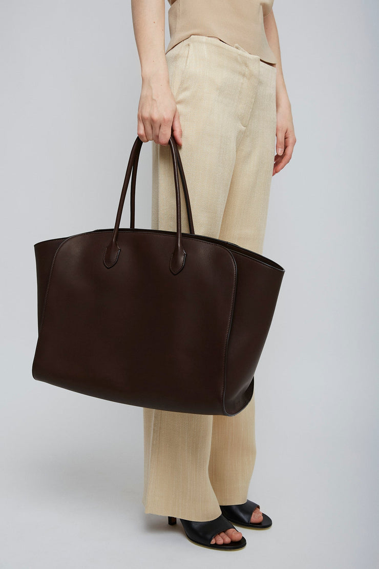 Marlo L brown leather tote bag