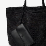 Oregon black raffia bag