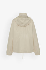Jilly leather zip hooded jacket