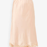 Irene light peach silk slip skirt