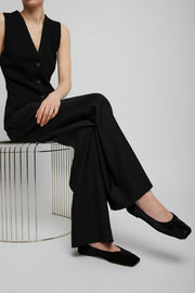 Square black ballet flats