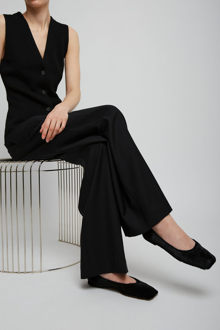 Square black ballet flats