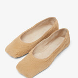 Square beige ballet flats