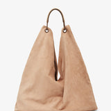 Bindle three beige suede bag