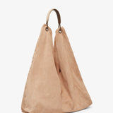 Bindle three beige suede bag