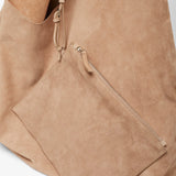 Bindle three beige suede bag