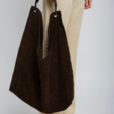 Bindle three brown suede bag