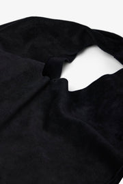 Bindle small black suede bag