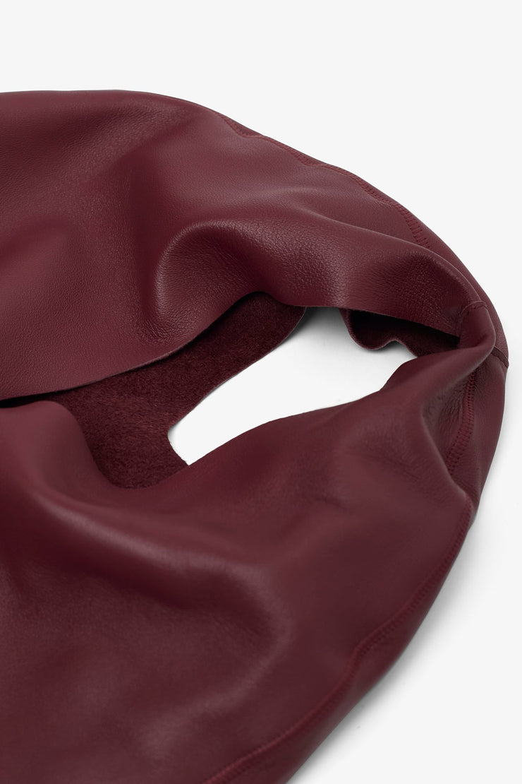 Bindle small burgundy leather bag