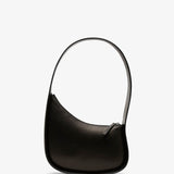 Half moon black leather bag