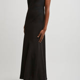Violetta black silk dress