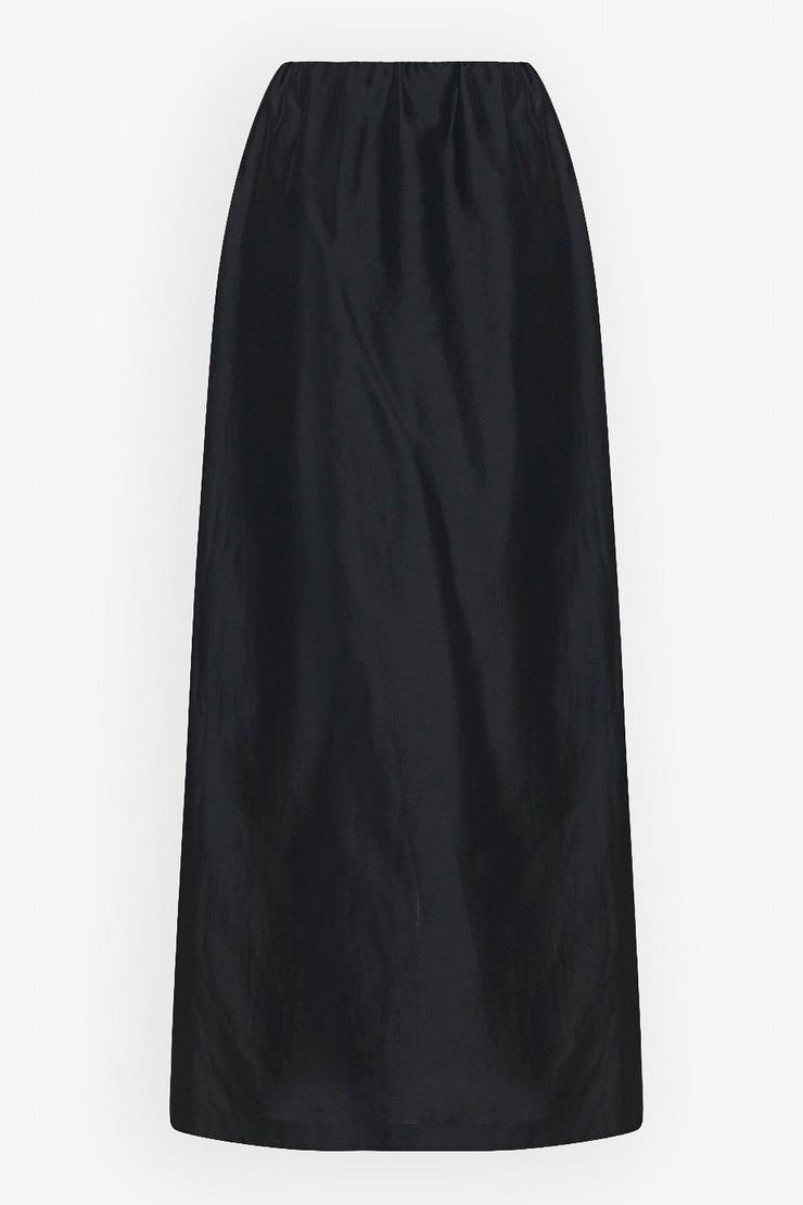 Saul black silk cotton skirt
