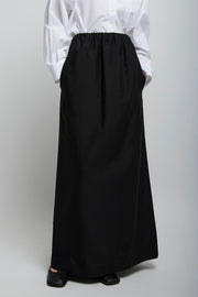 Saul black silk cotton skirt