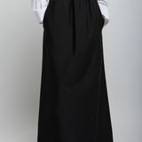 Saul black silk cotton skirt