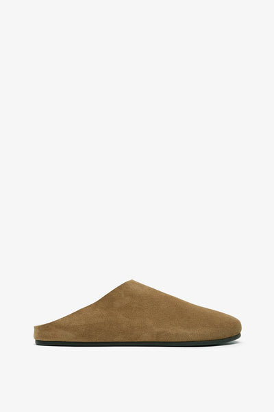 Hudson military suede slides