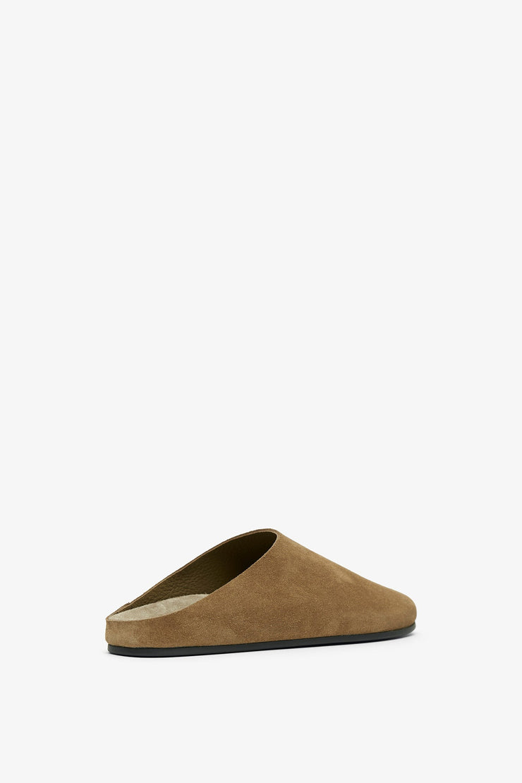Hudson military suede slides