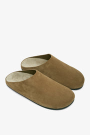 Hudson military suede slides