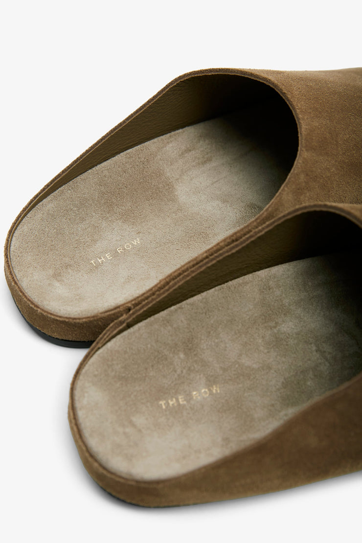 Hudson military suede slides
