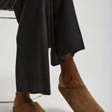 Hudson military suede slides