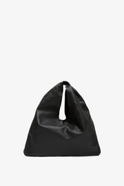 Bindle small black leather bag