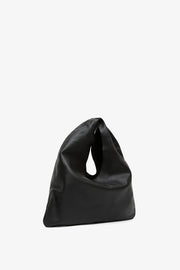 Bindle small black leather bag