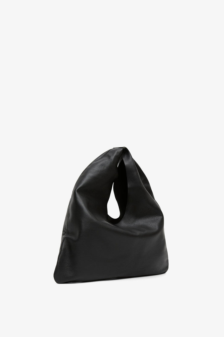 Bindle small black leather bag