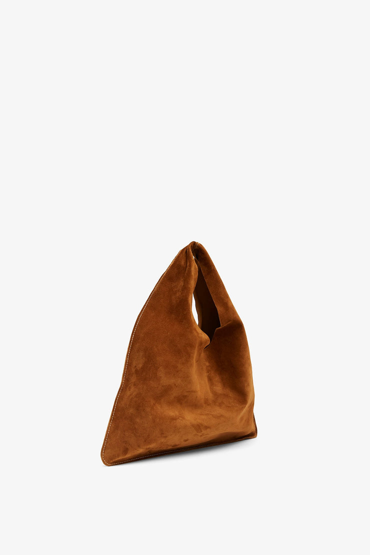 Bindle small brown suede bag